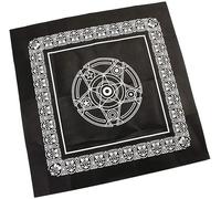 Wicca Supplies Tessuto Non Tessuto 49X49Cm Gioco da Tavolo Dodici Segni Tarocchi Altare Panno Tarocchi Tappetino Tarocchi Panno Tarocchi Tovaglia(Nero) Bella e abile.