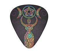 Wicca Wiccan Triple Moon Gaia - Plettri sottili per chitarra acustica per basso elettrico (12 punti)
