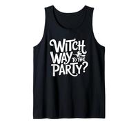 Wicca Wiccan Witch Way To The Party Divertente Gioco di Parole di Halloween Canotta