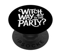 Wicca Wiccan Witch Way To The Party Divertente gioco di parole di Halloween PopSockets PopGrip Adesivo
