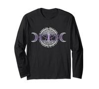 Wiccan Pagan Saturnalia Albero Mezzaluna Luna Felice Saturnalia Maglia a Manica