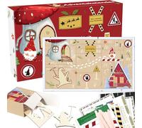 Wichtel Calendario dell'Avvento 2024, 24 giorni, conto alla rovescia, set completo per porta dei gnomi, con set da forno, per cantiere, accessori per gnomi, set per bambini