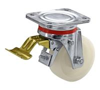 Wicke | Ruota in poliammide | supporto in lamiera d'acciaio | Ø x larghezza ruota 80 x 30 mm | rotella pivottante con fermo doppio e cuscinetti a