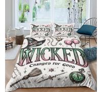 Wicked artSet Di Copripiumino ultra microfibra 3 pezzi motivo 3D con cerniera Fantasy illustration style copripiumino con federe soffice ultra morbido for coppie Single（140x200cm）