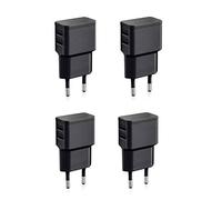 Wicked Chili 4x Dual USB Charger12W / 2400mA PRO Series Alimentatore Universale Adatto per Telefono Cellulare, Orologio, powerbank e Altoparlante Bluetooth, Adattatore di Alimentazione 90°