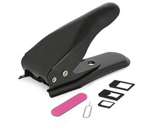 Wicked Chili Dual Sim Punch e set di adattatori per schede SIM 4in1 Sim Punch Punch Hole Punch (Nano, Micro, Standard, Eject Pin) per telefoni cellulari, smartphone e tablet