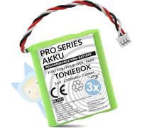 Wicked Chili Pro Series - 3x Batteria di ricambio per Toniebox, 50AA5S Pro Series per Music Box originale Tonies (batteria NiMH da 2.000 mAh da 3,6 V)