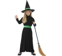 Wicked Costume da Strega + Cappello Halloween Ragazze Bambini S-L