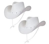 Wicked Costumes - Cappello da cowboy texano per adulti, confezione da 2 pezzi, colore: bianco