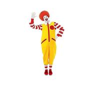 Wicked Costumes - Costume da circo da clown Ronald, per adulti, taglia S-M, colore: rosso e giallo