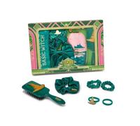 Wicked Elphaba - Set di 11 accessori per capelli per ragazze, colore: verde | Fascia per capelli, clip per capelli, elastici per capelli, fascia per occhi, spazzola per capelli, accessori per capelli