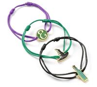 WICKED Elphaba - Set di 3 braccialetti dell'amicizia, colore: verde, oro e viola, Misura unica, Lega di zinco: 93% zinco + 3% rame + 4% alluminio, Nessuna pietra preziosa