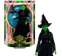 Mattel Universal Wicked, Elphaba, bambola snodata con pelle verde, capelli neri