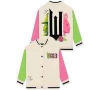 Wicked Giubbotto Bambina, Felpa College Elphaba E Glinda, Giacca Da Baseball Cotone, Avorio 11-12 anni