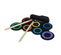 WICKED GIZMOS Tappetino per batteria elettronico Roll Up Digital Music Pad strumento per principianti bambini Imparare a suonare registrare i propri battiti Digital Snare Tom Crash Ride Pedali