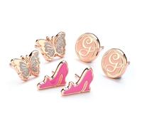 Wicked Glinda - Set di 3 orecchini a perno con farfalla, scarpe di Glinda e Glinda "G", Misura unica, Zinco, Nessuna pietra preziosa