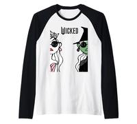 Wicked Glinda Elphaba Split Portrait Fashion Maglia con Maniche Raglan