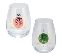 Wicked Movie Set di 2 tazze di vetro - con monogramma Elphaba & Glinda, regalo Disney con licenza ufficiale per i fan, bicchieri alla moda, 470 ml (16 fl oz) | Paladone