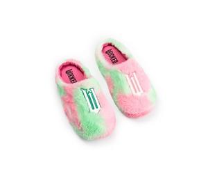 Wicked Pantofole da donna rosa e verdi con soffici | Design con logo iniziale W per rilassarsi in casa | Calzature comode | Merchandising divertente a tema cinematografico