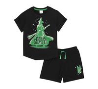 WICKED Pigiama corto da bambina con Elphaba, set The Musical Merchandise da 8 a 16 anni, Nero , 14-15 Years