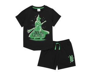 WICKED Pigiama corto da bambina con Elphaba, set The Musical Merchandise da 8 a 16 anni, Nero , 14-15 Years