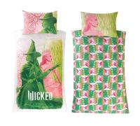 Wicked Set Copripiumino Singolo per Bambini Letto Verde Rosa 2-in-1 Disegni