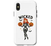 Wicked Skeleton zucca pipistrelli di Halloween Custodia per iPhone X/XS