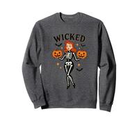 Wicked Skeleton Zucca Pipistrelli di Halloween Felpa