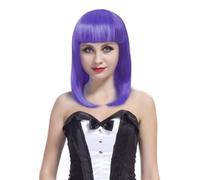 WickedFun® Parrucca da donna con taglio a caschetto medio, per tutti i giorni, feste, travestimenti, cosplay (viola)