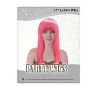 WickedFun® Parrucche lunghe da donna - Per tutti i giorni, feste in maschera, cosplay, costume da donna (parrucca a caschetto rosa acceso)