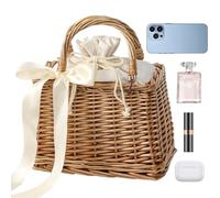 Wicker Bag - Stylish Tote Easy Access, Woven Beach Bag Summer Handbag, Lightweight Straw Tote for Women Daily Use | Fashion Wicker Bags for Dating Commuting College Vacation | Portable Beach Bags