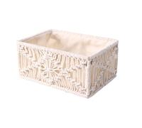 Wicker Storage Bins - Shelf Organizing Trays, Hyacinth Boxes With Metal Frames, Macrame Containers With Woven Liners, Decorative Basket Coastal Style, Bathroom Countertop Sorting