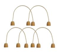 Wickets per croquet da interni, set di arco da 17,8 cm, in cotone e legno, cancello in miniatura, set da gioco da pavimento in corda morbida da 5 pezzi, ideale per il divertimento in famiglia