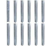 Wickey SolidLock - Set di 12 ancoraggi angolari in acciaio zincato a caldo, per torri da gioco, altalene, palafitte - Ancoraggio a terra, 500 x 45 x 45 mm