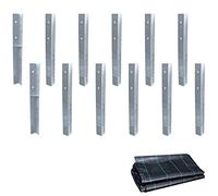 Wickey SolidLock - Set di 12 ancoraggi angolari in acciaio zincato a caldo, per torri da gioco, altalene, palafitte