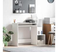 Wicterencia Scrivania per computer bianca in legno 106 x 41 x 88,5 cm con vano portaoggetti e cassetto per ufficio, home office, gaming, lavoro ergonomico, design salvaspazio