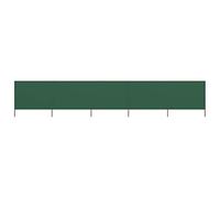 Wicterencia Set di 5 teli antivento 600 x 160 cm, verde resistente ai raggi UV, protezione da vento e sole, ideale per giardino, balcone, terrazza, campeggio, frangivista con pali in legno e