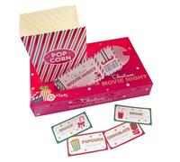 Widdle Gifts Christmas Movie Night - Vassoi per merenda, confezione da 6 scatole per popcorn, biglietti e coupon
