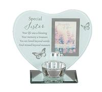 Widdle Gifts Ltd Portacandele in vetro Memorial - Sister 9064, bianco