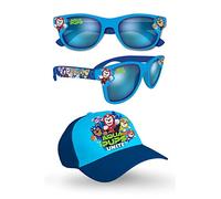 Widdle Springtime Paw Patrol Aqua Pups - Cappello e occhiali da sole per bambini, protezione UV per le vacanze - PawbH&S