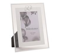 Widdop Milestones - Cornice portafoto con bordo a specchio, età 50 anni, per compleanni, apertura 15,2 x 10,2 cm, design elegante, regalo per compleanno