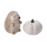 Widdop and Co. - Country Living - Set sale e pepe in ceramica smaltata bianca a forma di riccio, decorazione per la casa, per feste e cene + amanti degli animali e della natura - Altezza: 8 x L: 6 x