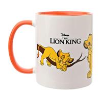Widdop and Co. Disney Il re dei leoni - Tazza Simba - Icone in gres smaltate arancione/bianco & cattivi Simba, Sarafina & Zazu - Prodotto con licenza ufficiale Disney (325 ml).