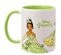 Widdop and Co. - Disney La Principessa e il Ranocchio - Tazza Tiana - Tazza in gres smaltato verde/bianco con icone e cattivi - Licenza ufficiale Disney Merchendise (325 ml).