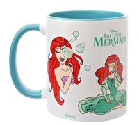 Widdop and Co. - Disney La Sirenetta Ariel Mug - Tazza in gres porcellanato smaltato blu e bianco con icone e cattivi - Licenza ufficiale Disney Merchandise (325 ml).