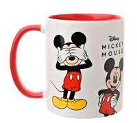 Widdop and Co. - Disney Mickey Mouse Mug - Tazza da tè rosso/bianco, tazza in gres smaltato - Licenza ufficiale Disney Merchendise (325 ml).