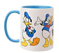Widdop and Co. - Disney Paperino - Tazza in gres smaltato azzurro/bianco con icone e cattivi - Licenza ufficiale Disney Merchendise (325 ml).