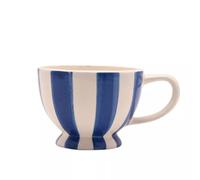 Widdop and Co Hestia - Set di 4 tazze a righe blu e bianche, 320 ml