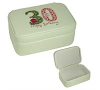 Widdop and Co Scatola Gioielli Beige Coperchio Incisione: 30 Happy Birthday