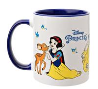 Widdop and Co. - Tazza Disney Biancaneve - Tazza in gres smaltato blu navy / bianco con icone e cattivi - Licenza ufficiale Disney Merchendise (325 ml).